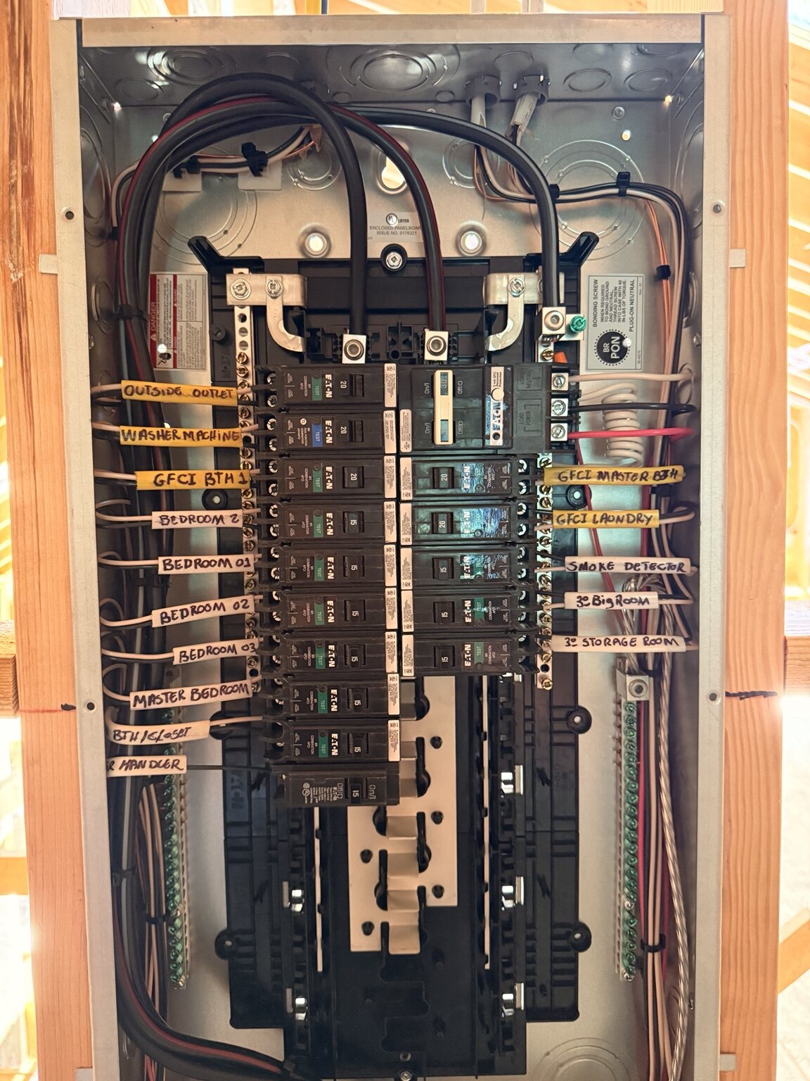Organized and labeled electrical circuits by WR Electric
